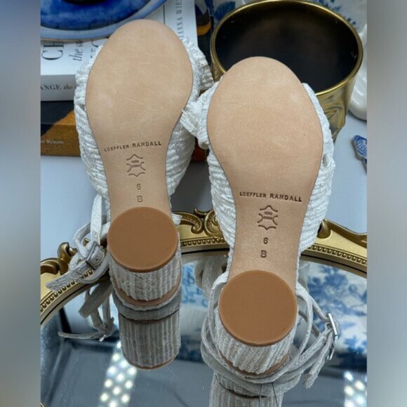 🆕 LOEFFLER RANDALL 🧿 NWOT Dahlia White Lace Bow Mid Heel, Sz 6 - Picture 8 of 15
